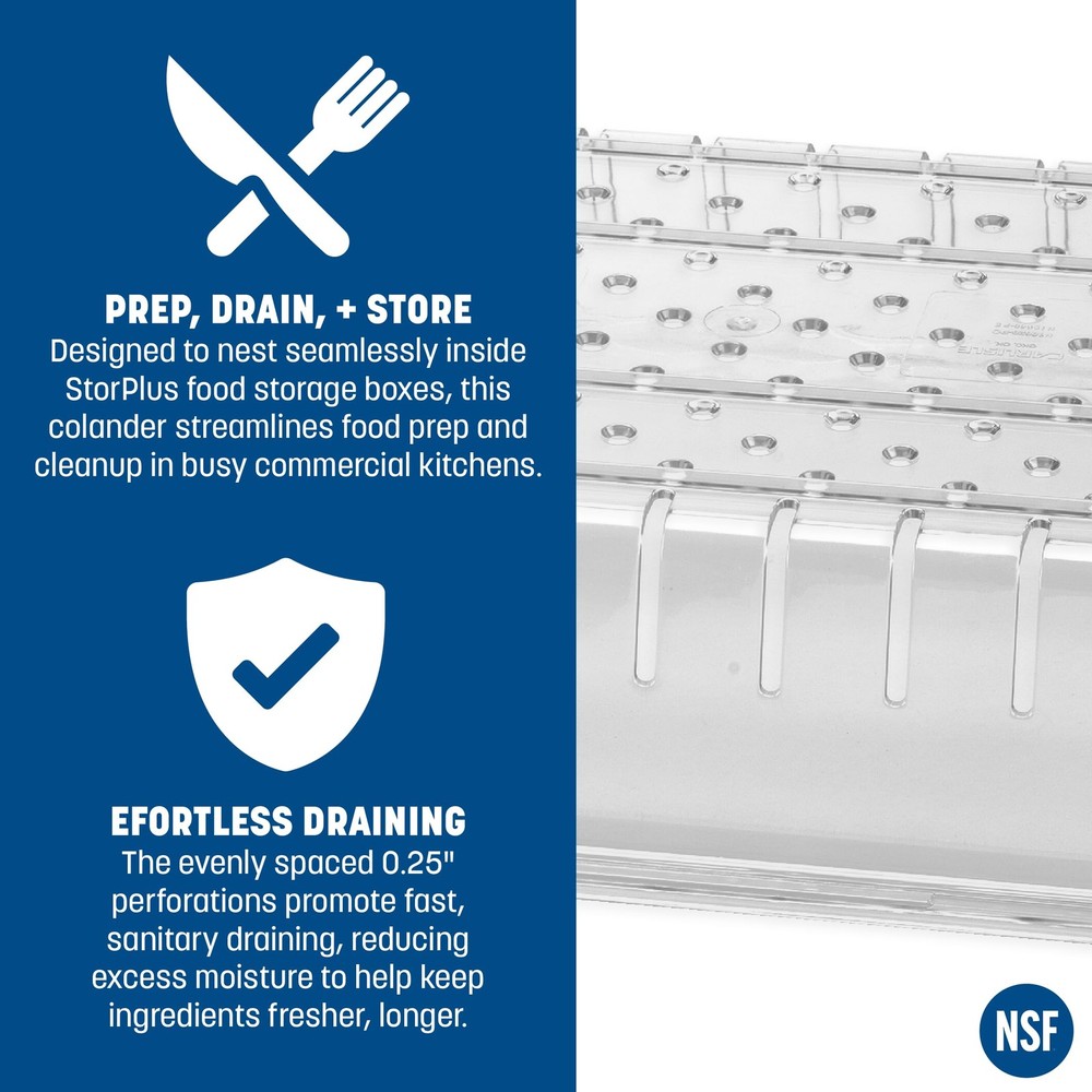 Storplus Food Storage Container Colander with Stackable Design for Catering, ...