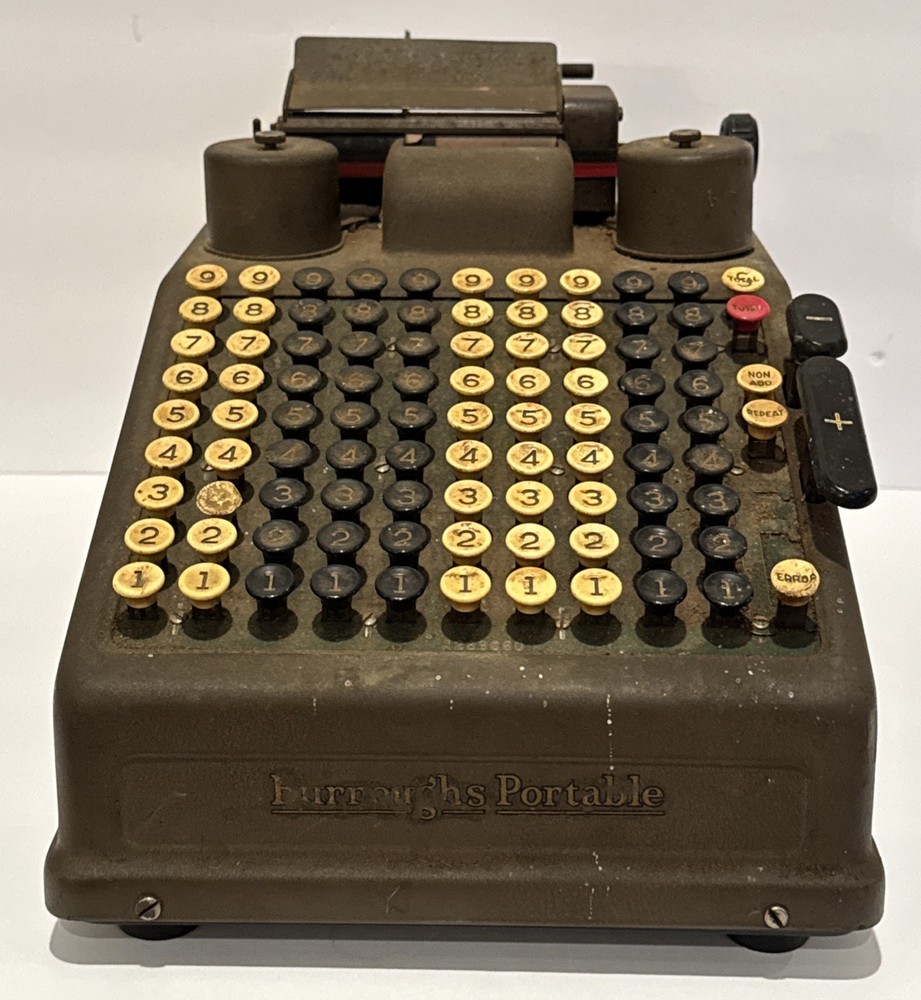 Burroughs Adding Machine Class 9 Portable Calculator 1920’s Vintage Read
