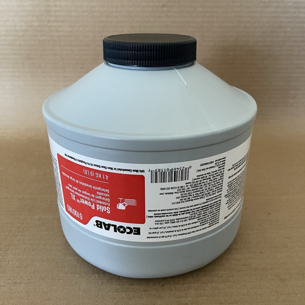 Ecolab Solid Power XL Dish Machine Detergent Extended Life Solid 9 Lb 6100185