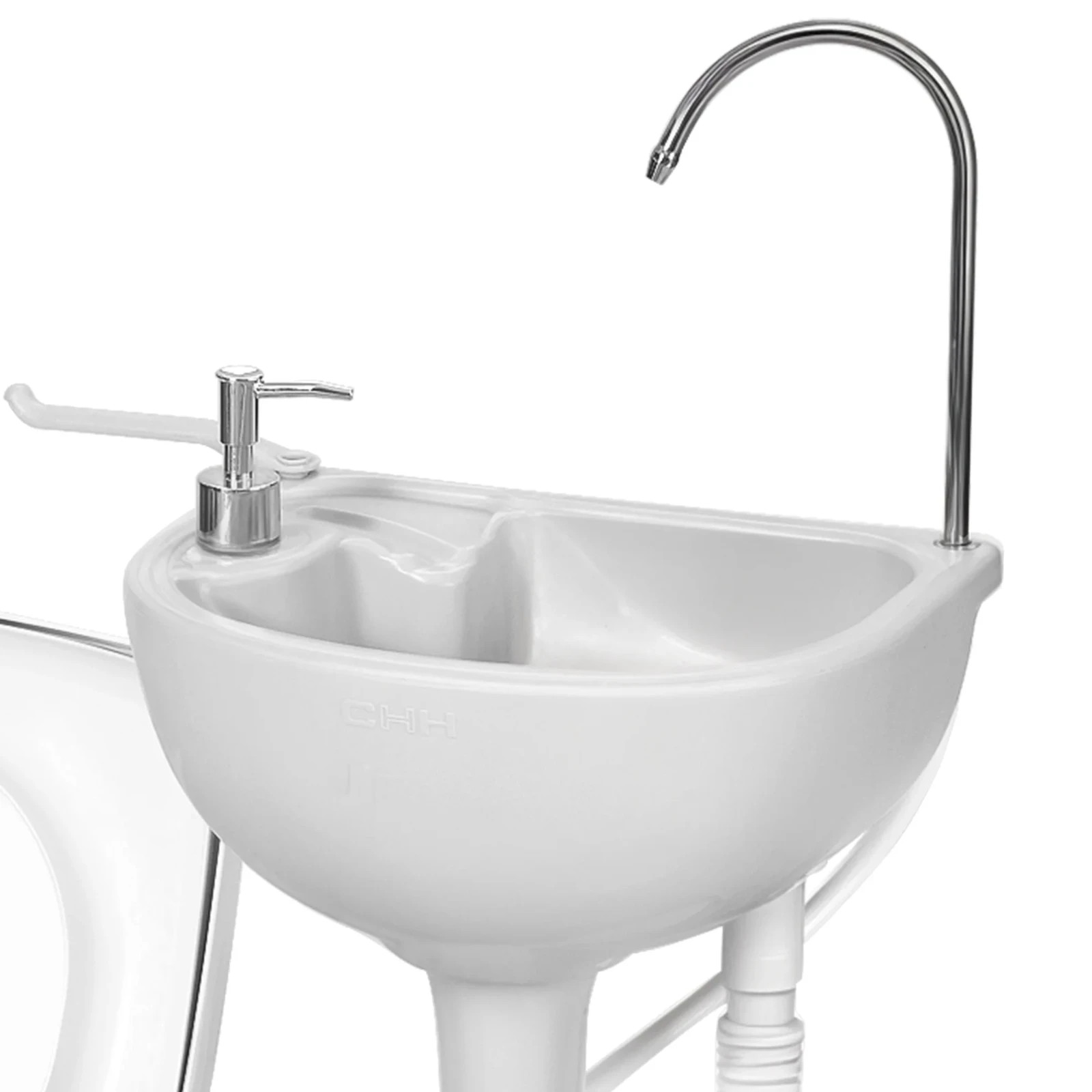 5.3GAL Portable RV Toilet + 17L Camping Sink Hand Wash Basin Station for Outdoor