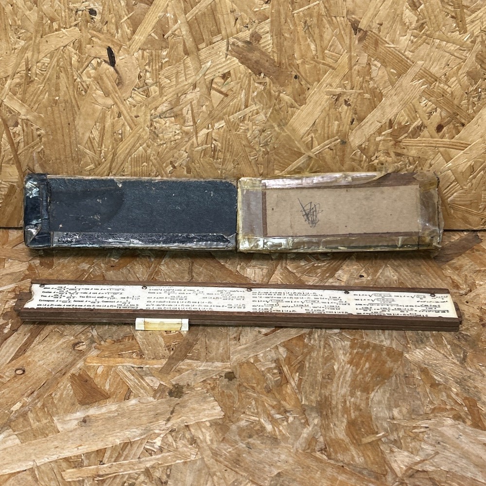 Vintage Unique Universal II Slide Rule Measuring Tool & Box