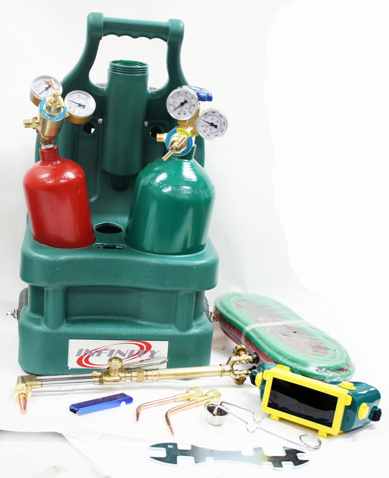 Portable Welding Cutting Torch Kit w/ Oxygen Acetylene Tanks Regulators & Hoses