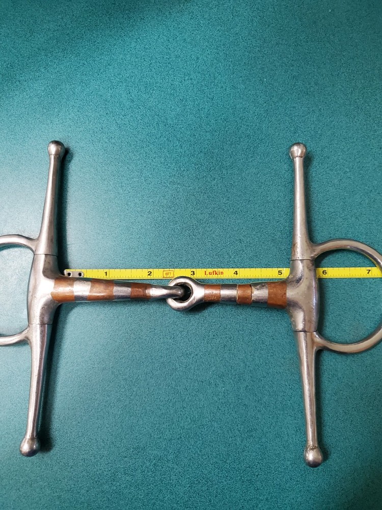 FULL CHEEK SNAFFLE BIT, 5" stainless and copper MOUTH