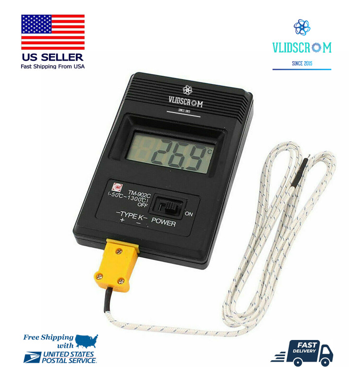 TM-902C Digital Sensor LCD Thermometer Single Input K Type Thermocouple Probe