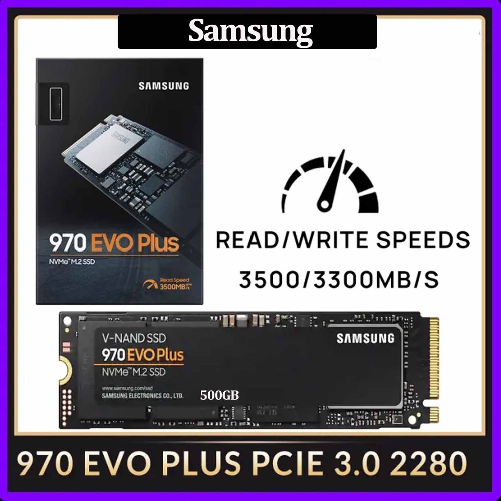 Samsung 500GB SSD 970EVO Plus SSD NVMe M.2 Internal Solid State Drive New
