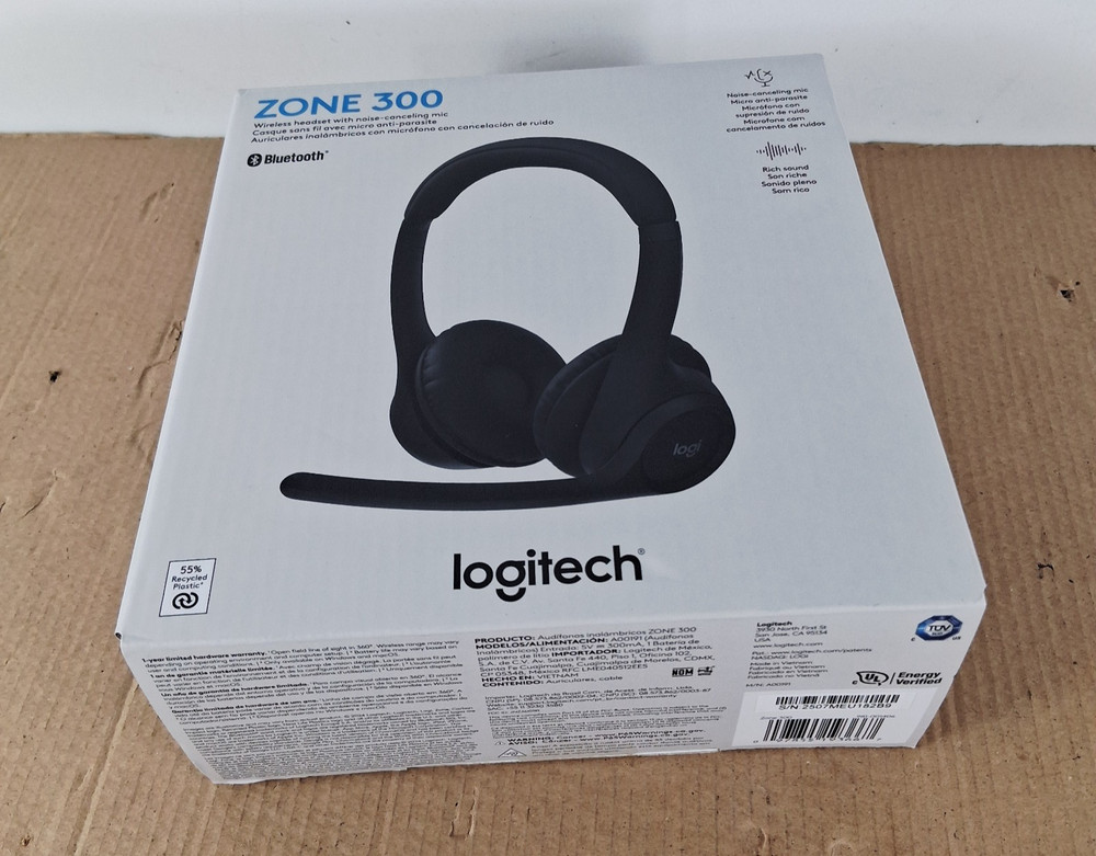 Logitech Zone 300 Wireless Bluetooth Headset PC , Mac, Chrome, Linux, iOS Black