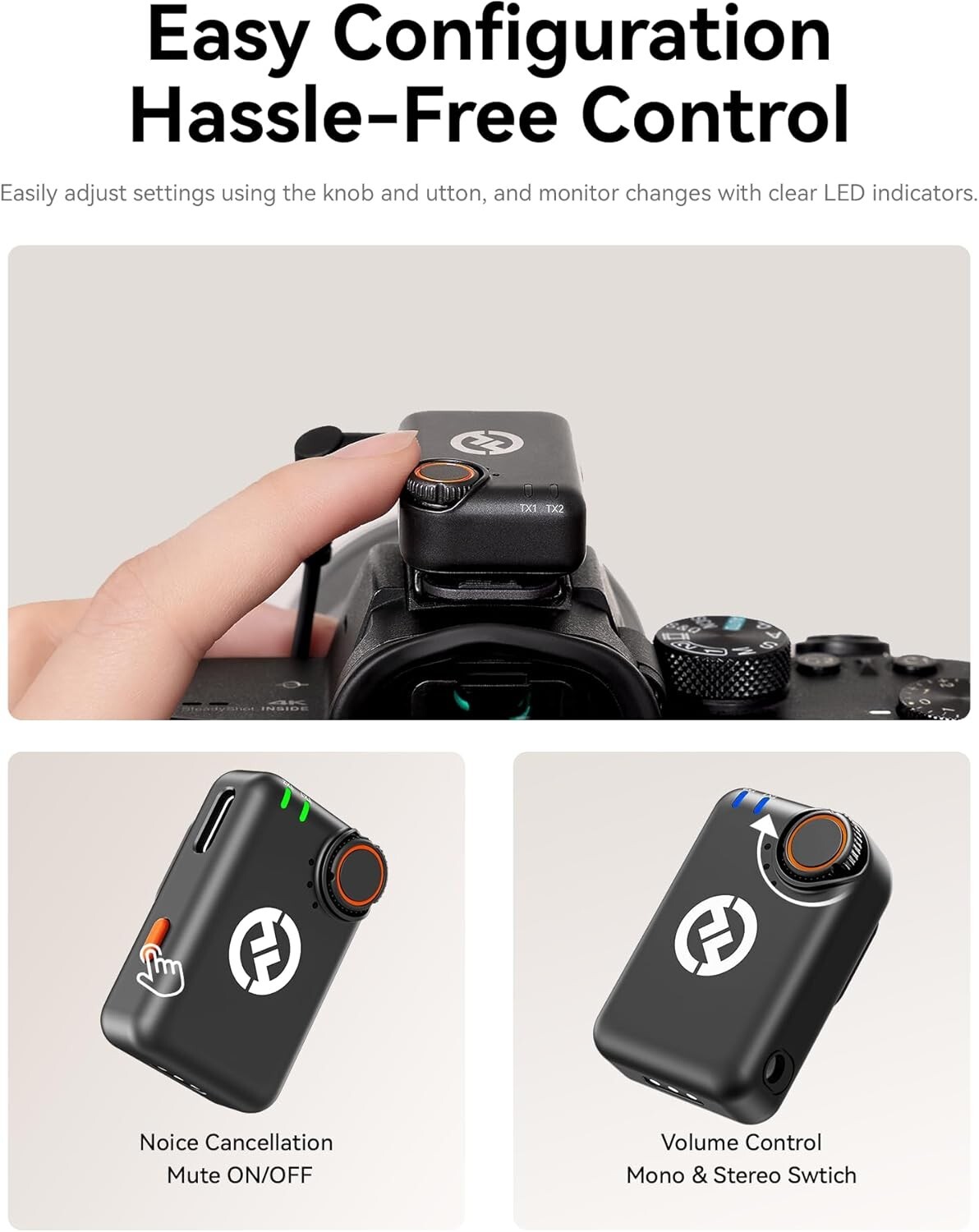 Hollyland Lark M2S Mini Combo (Camera RX+Type-C RX) Wireless Lavalier Microphone