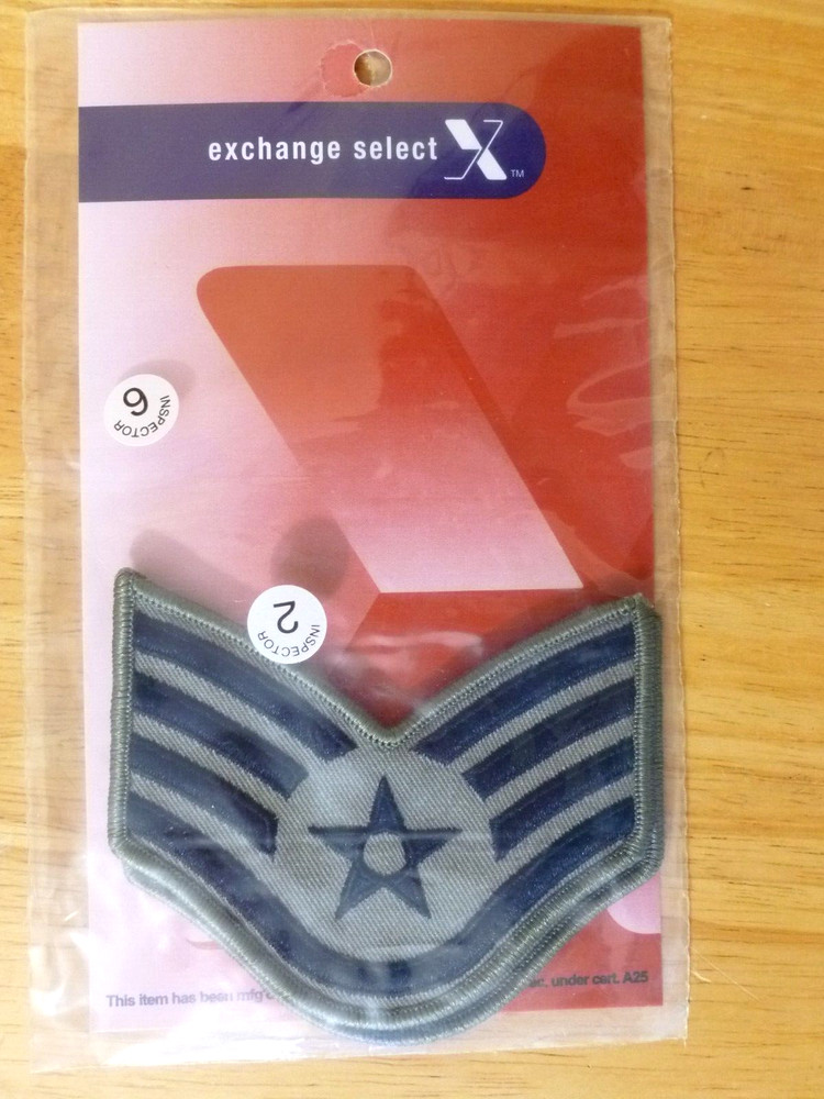 Air Force Chevron Patch DCU USAF Rank E-5 Airman (pair)