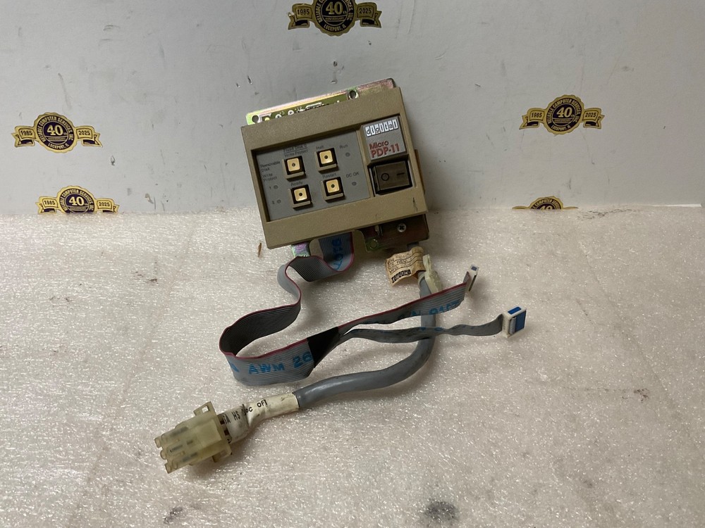 DEC Digital Equipment 70-20695-01 Micro PDP-11 4 button Control Panel 2 cables