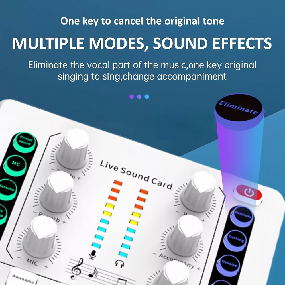 M8 Home-use Sound Card Versatile Sound Effects Multi-function Audio Equipment