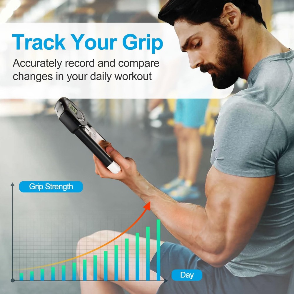 Handeful Grip Strength Tester Trainer - Dynamometer Handgrip Measurer Meter, ...