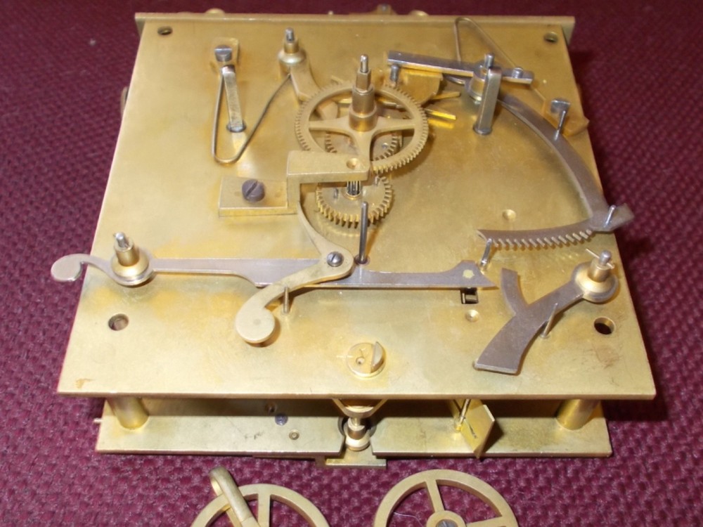 ANTIQUE LENZKIRCH VIENNA WEIGHT DRIVEN SECOND BIT WALL CLOCK MOVEMENT