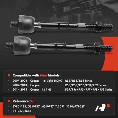 2 x Front Inner Tie Rod Ends, Compatible with Mini Cooper 2007-2015