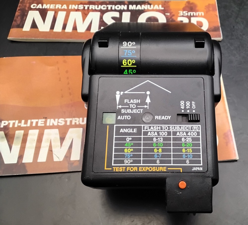 (BoxI) Nimslo 3D Camera Opti-Lite Flash with Manuals (Camera/Flash) UNTESTED