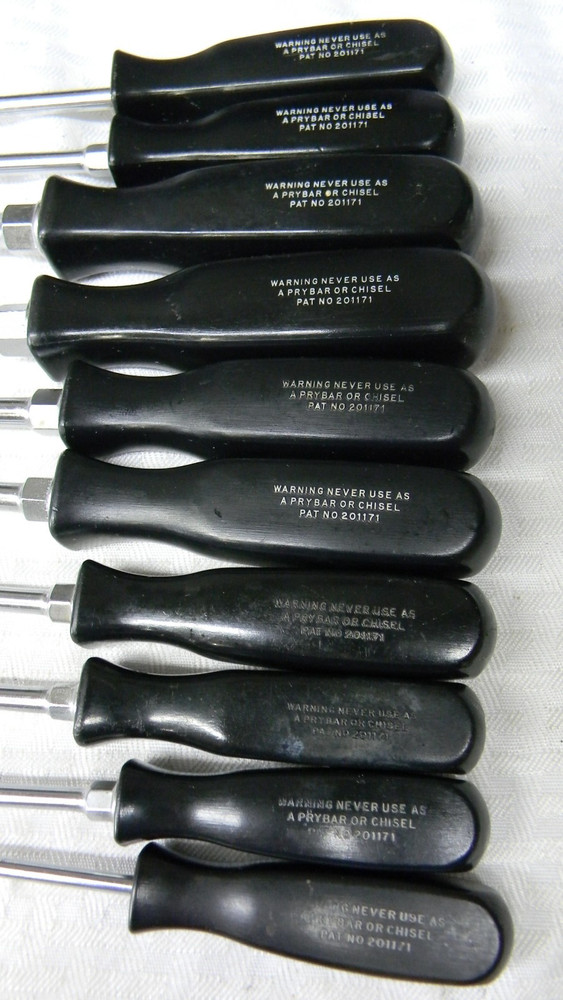 SNAP-ON 10PC BLACK HARD HANDLE COMBINATION DRIVE SCREWDRIVER SET