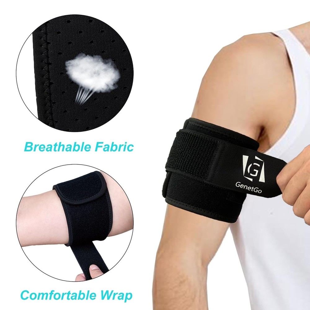 Bicep & Tricep Tendonitis Brace Compression Sleeve - S/M Width (3")