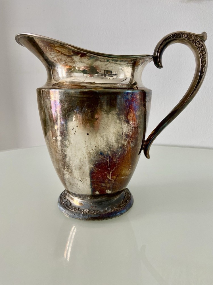 Vintage Silver Plate Water Pitcher Primrose Pattern