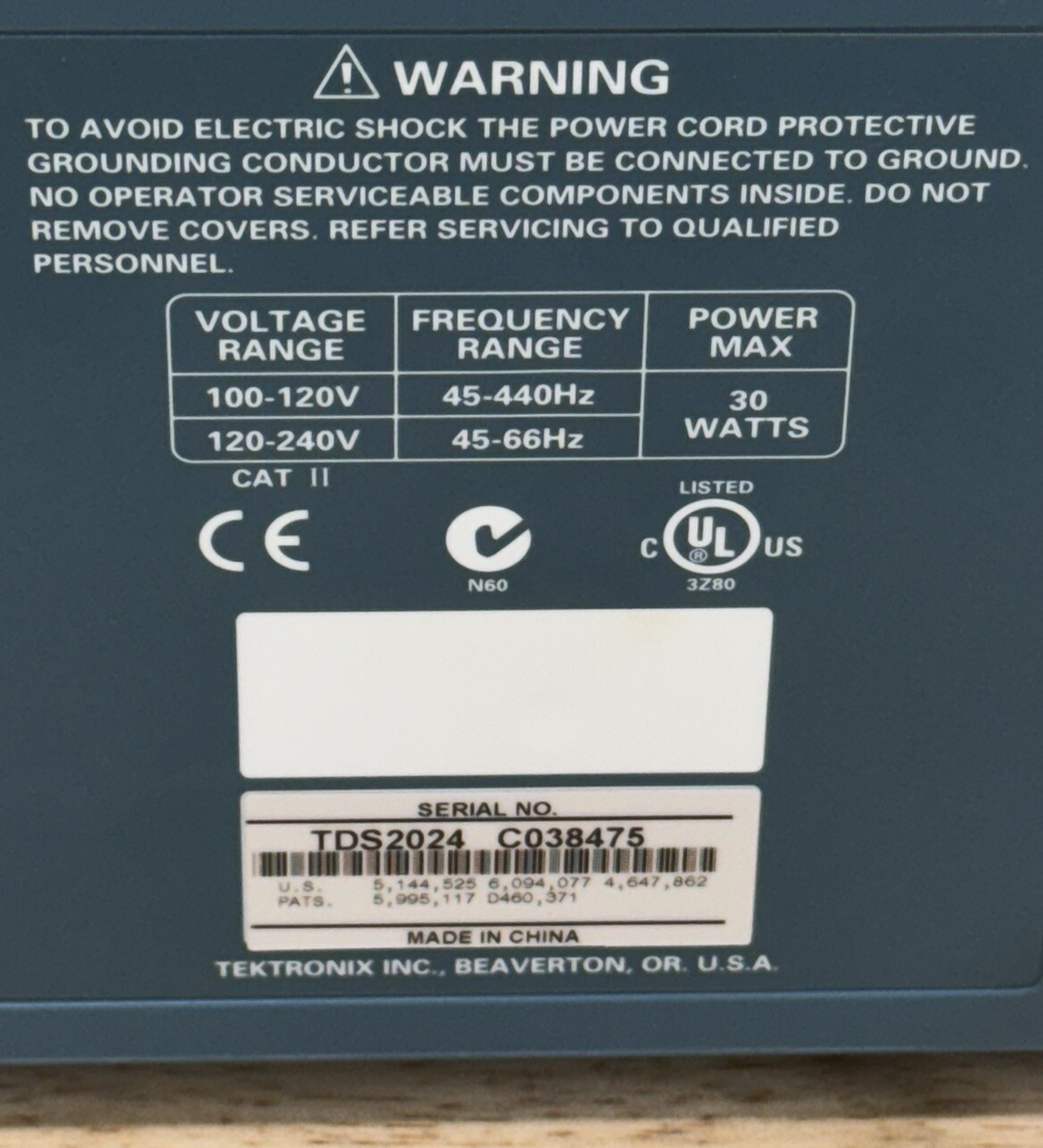 Tektronix TDS2024, 4 Channel, 200MHz, 2GS/s, Digital Storage Oscilloscope