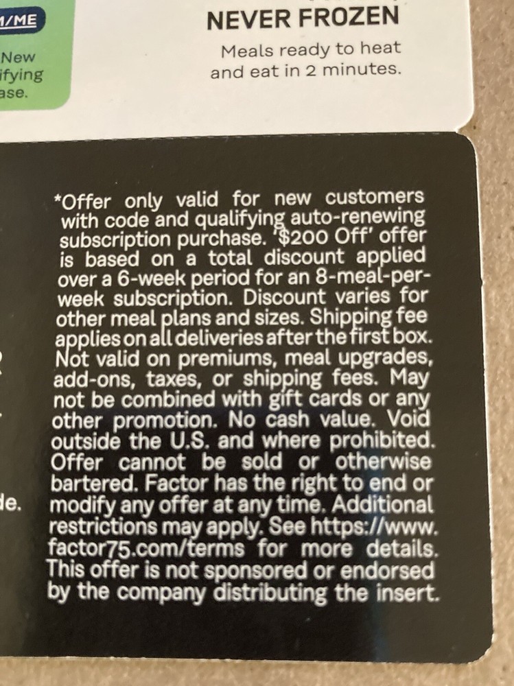 Factor go.factor75.com $200 Off Code Meals Delivered!! Free Shipping