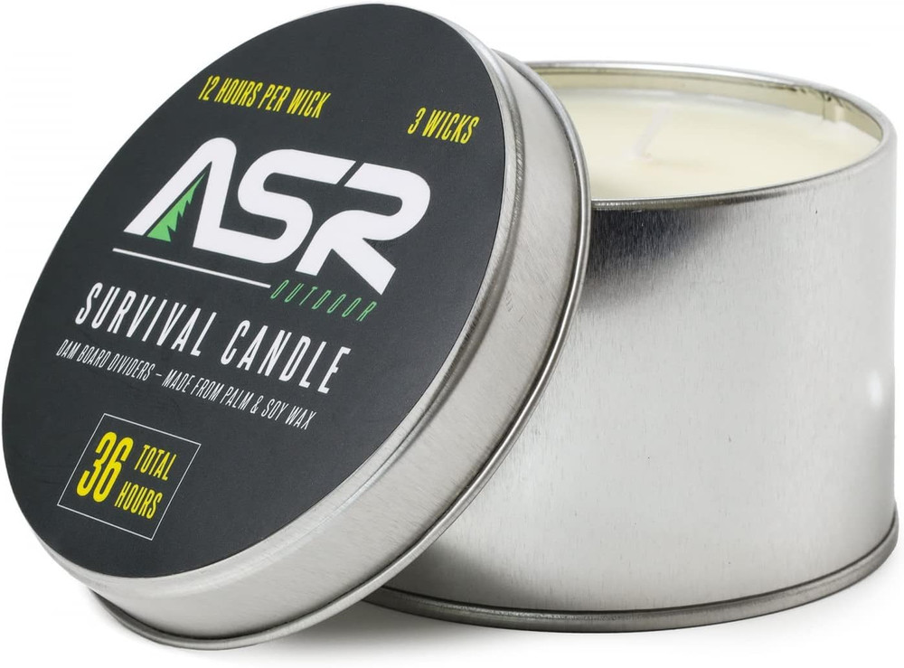 3-Wick 36-Hour Emergency Candle Fire Starter Power Outage Essential