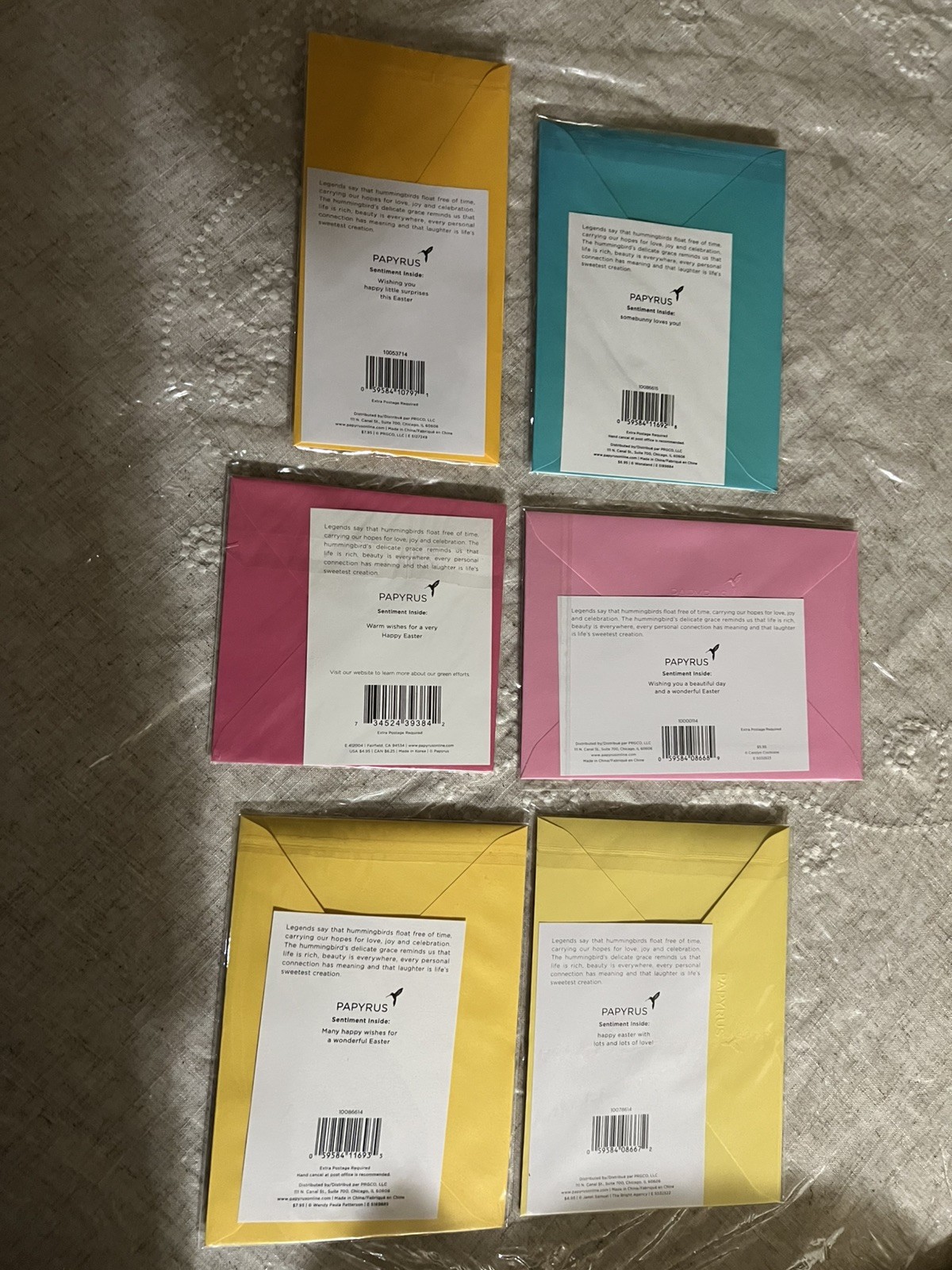 Papyrus Lot Of 6 Gorgeous Easter Cards New 3D Bunny Eggs Flowers Embellished