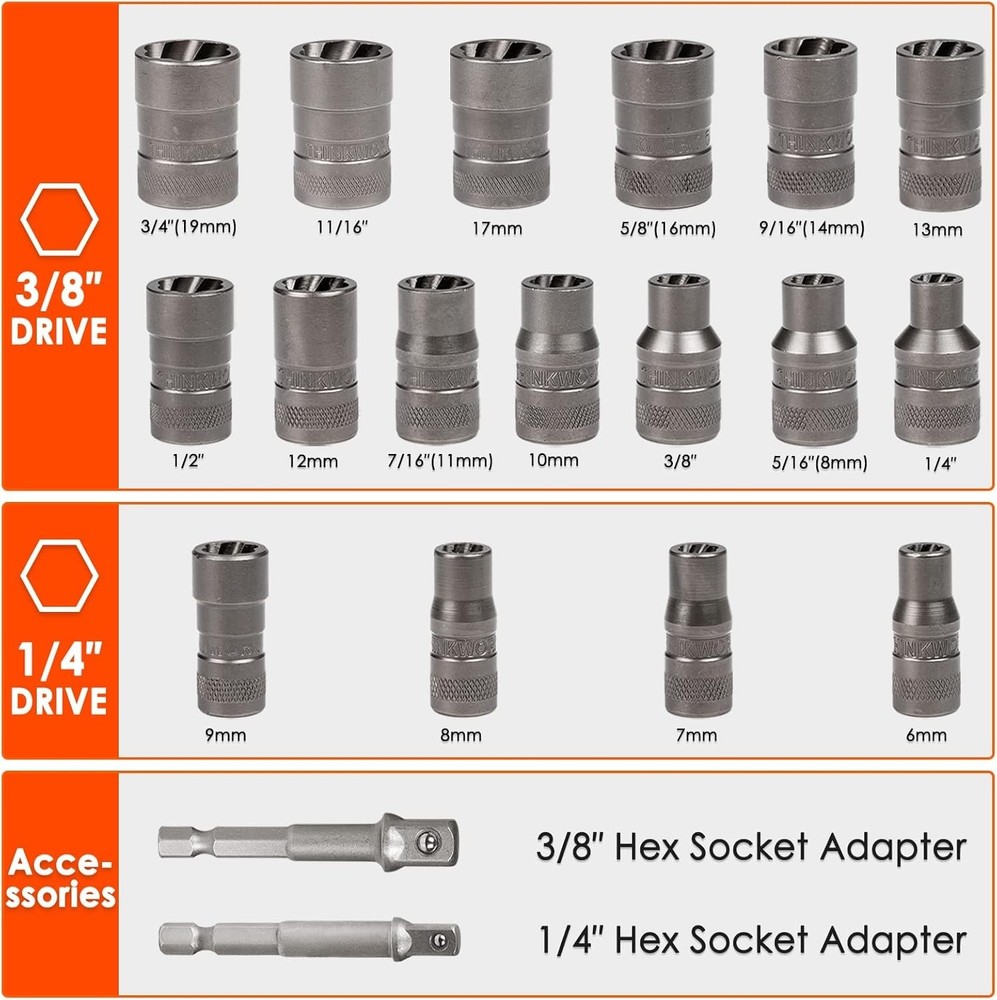 Easy Out Screw Extractor Kit, Left Hand Drill Bit Set