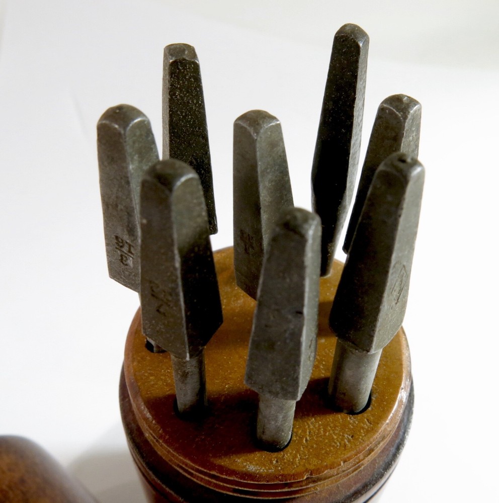 Antique Hand Turned Solid Maple Storage Box with a Set Brace Drill Bits
