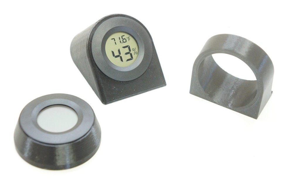 Angled Display Stand Mini Digital Temperature Humidity Hygrometer Circle LCD
