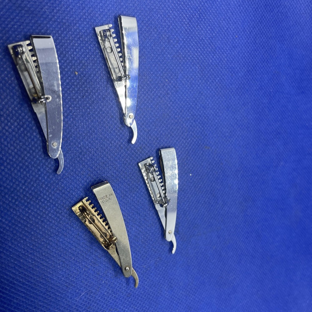 straight razor brooch pins