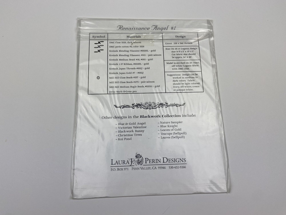 Laura J Perin Design Renaissance Angel #1 Needlepoint Pattern