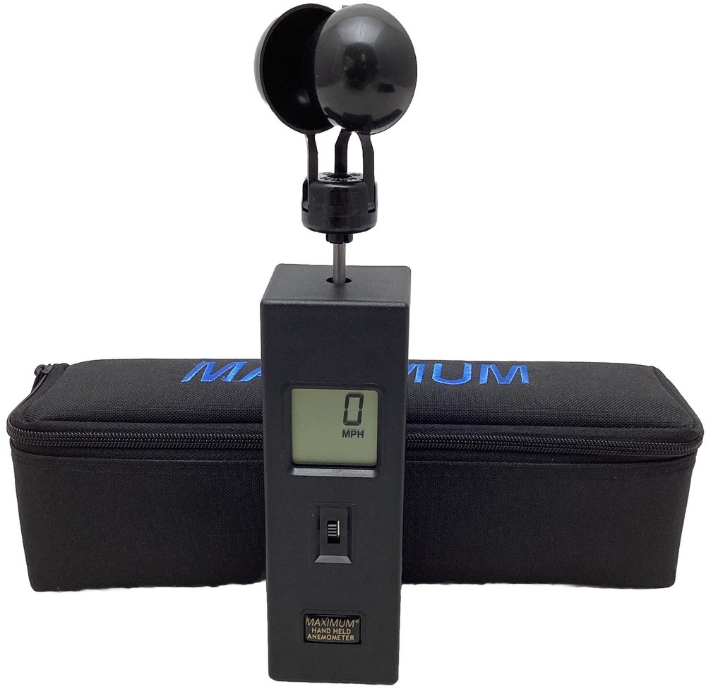 Maximum DIC3 Battery-Powered Digital Handheld Anemometer With Case