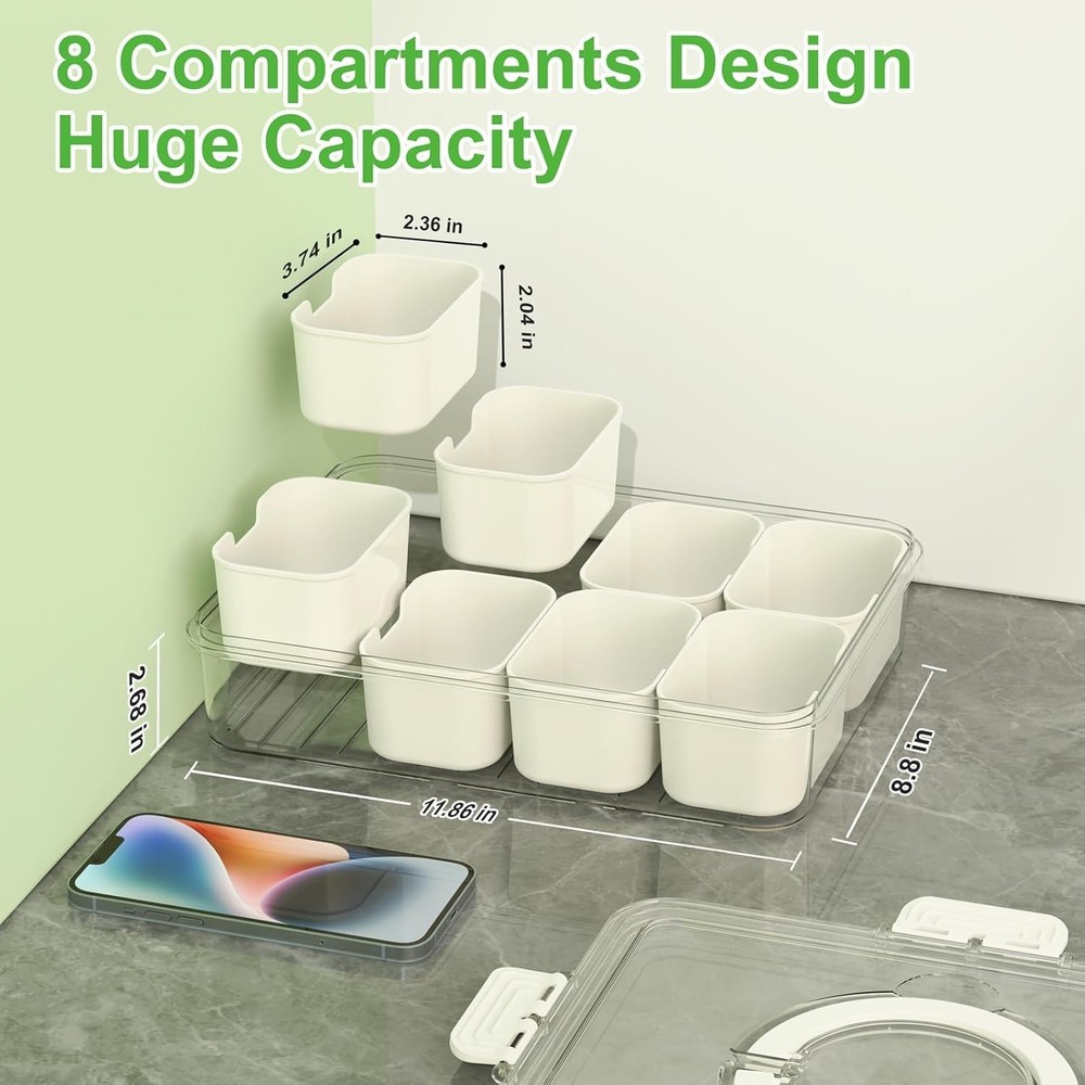 Snackle Box Container set 2 Pack Divided Serving Tray for Food