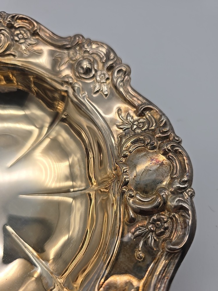 TOWLE - 4022 Brilliant Silver EP Electro Plated Rose Pattern Bowl 7.5" Diameter