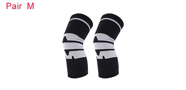Horizontal Stripe Knee Pads Medium Black Gray 1 Pc