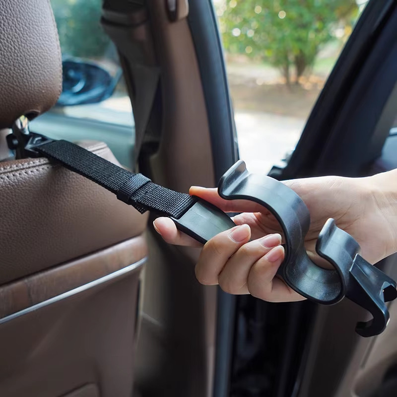 2Pcs Car Back Seat Hook Multi-Function Rear Seat Headrest Hanging Hook Umbrella