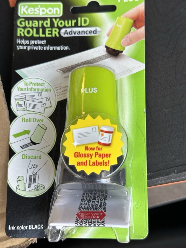 Guard Your ID ADVANCED Plus Roller Theft Prevention Security Stamp NEW !!