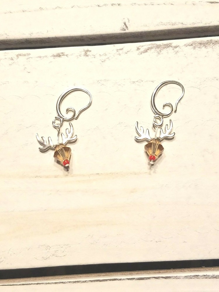 Rudolph Earrings - hand crafted