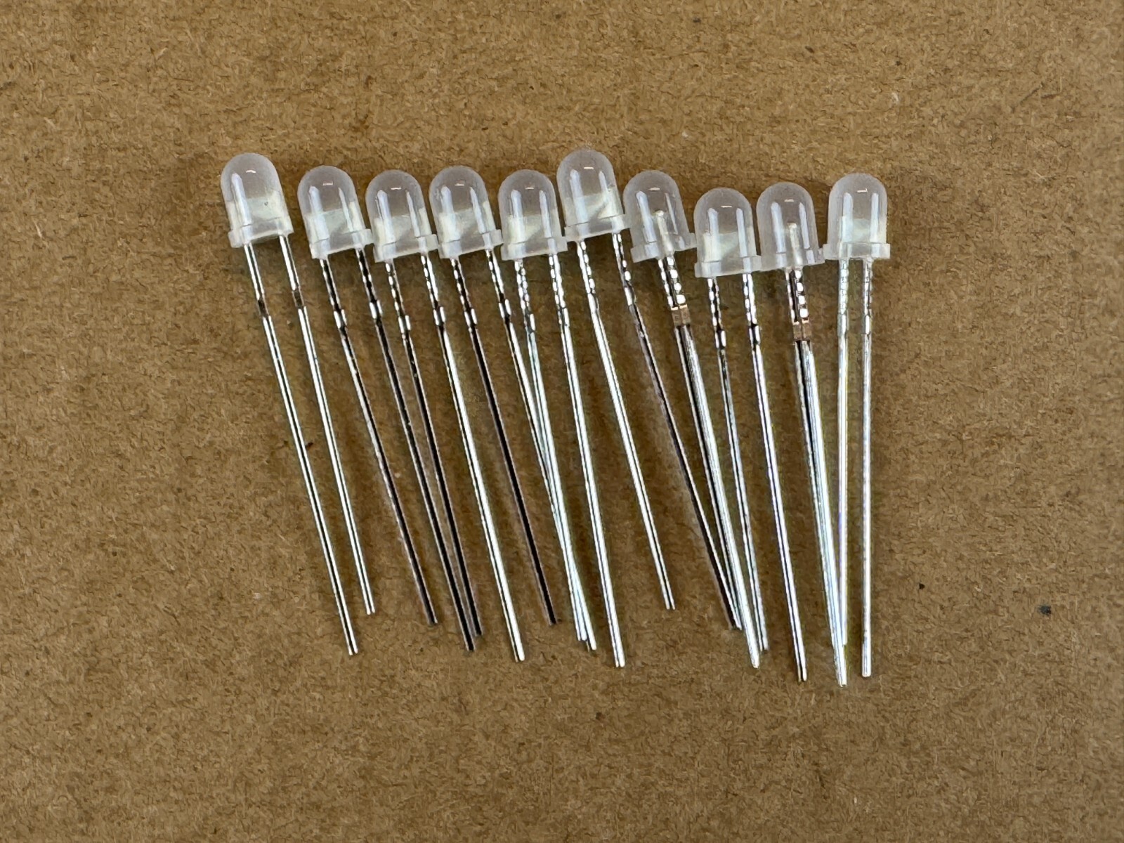 10 New FROSTED 8v 12v Grain-of-Wheat LED Lights 10v Lamp Bulbs 4MM Bare Wire