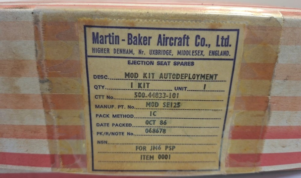 P/N MOD SE125 MOD KIT AUTODEPLOYMENT For Martin Baker MK6 Ejection Seat