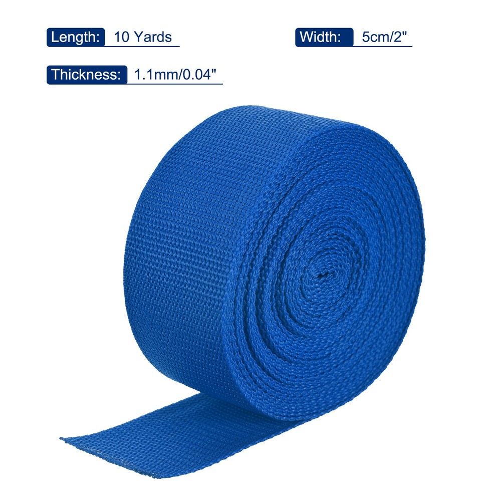 Lightweight Polypropylene Webbing Strap 5cm 10 Yard Blue