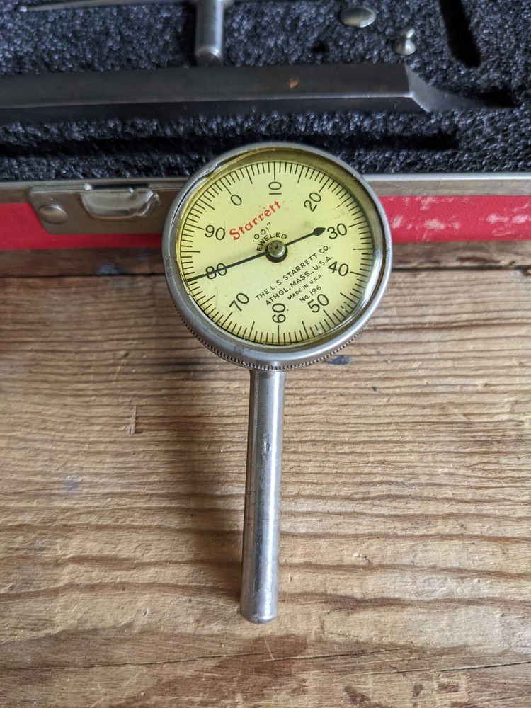 Vintage STARRETT 196 Dial Test Indicator Original Case/Box.