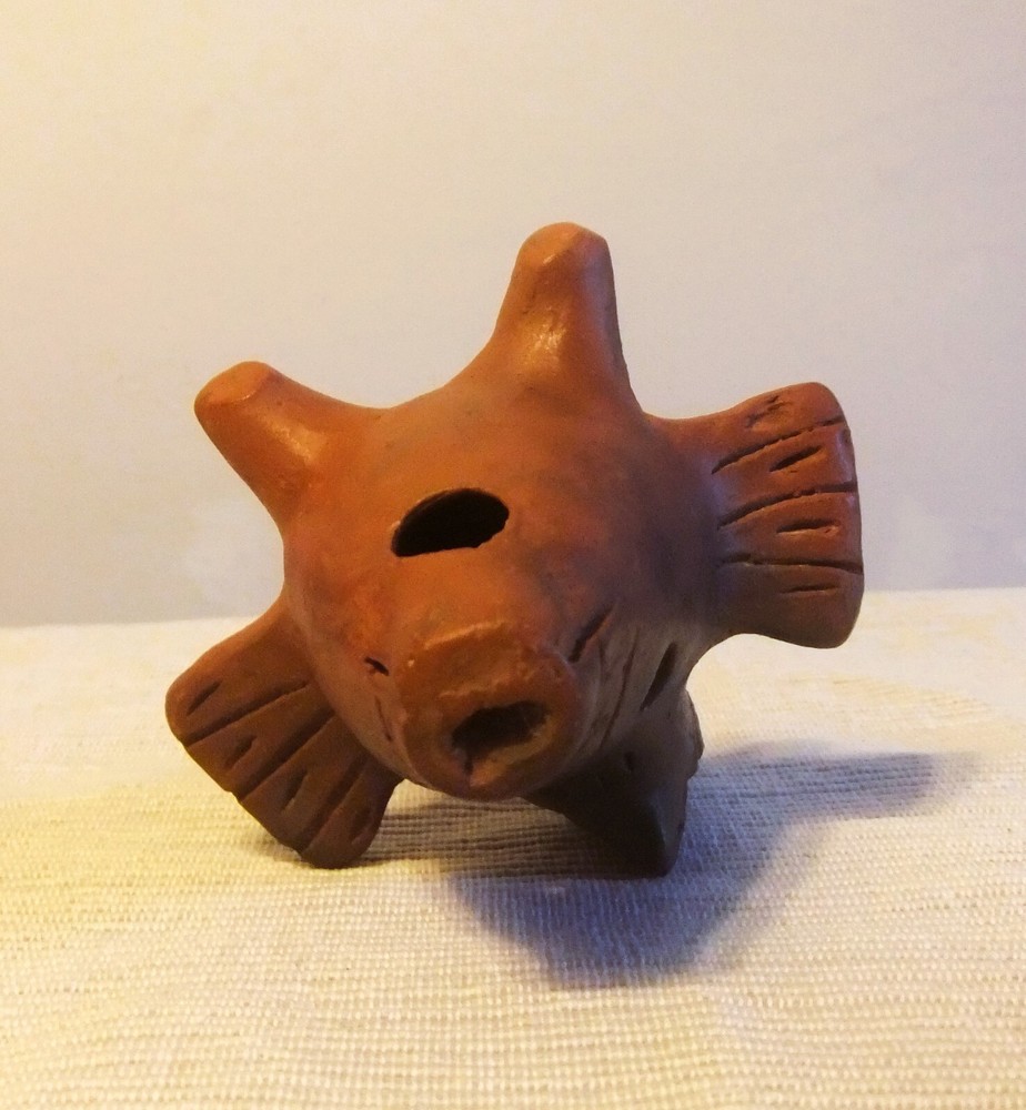 AZTEC / MAYA CLAY WHISTLE, OCARINA
