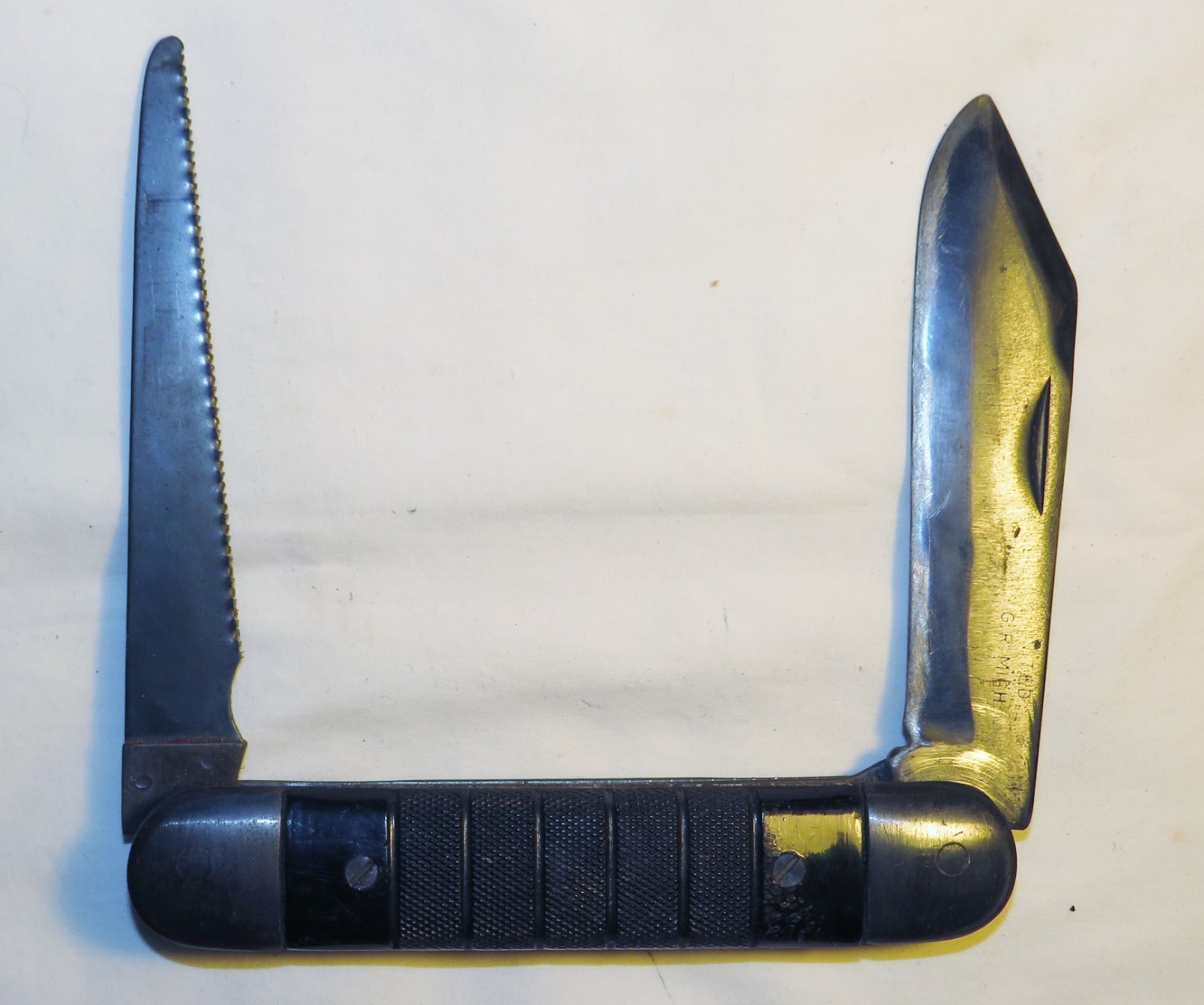 WWII US United G R Mich 2 Blade Folding Pilot Survival Knife