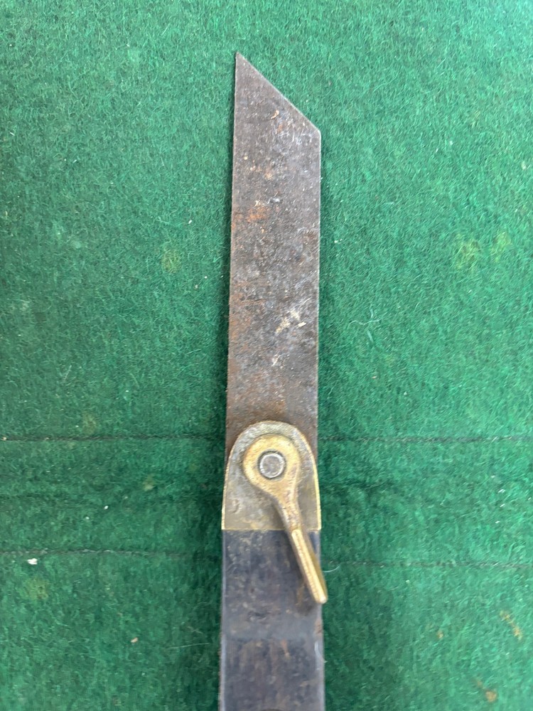 Vintage Brass & Ebony Sliding Bevel