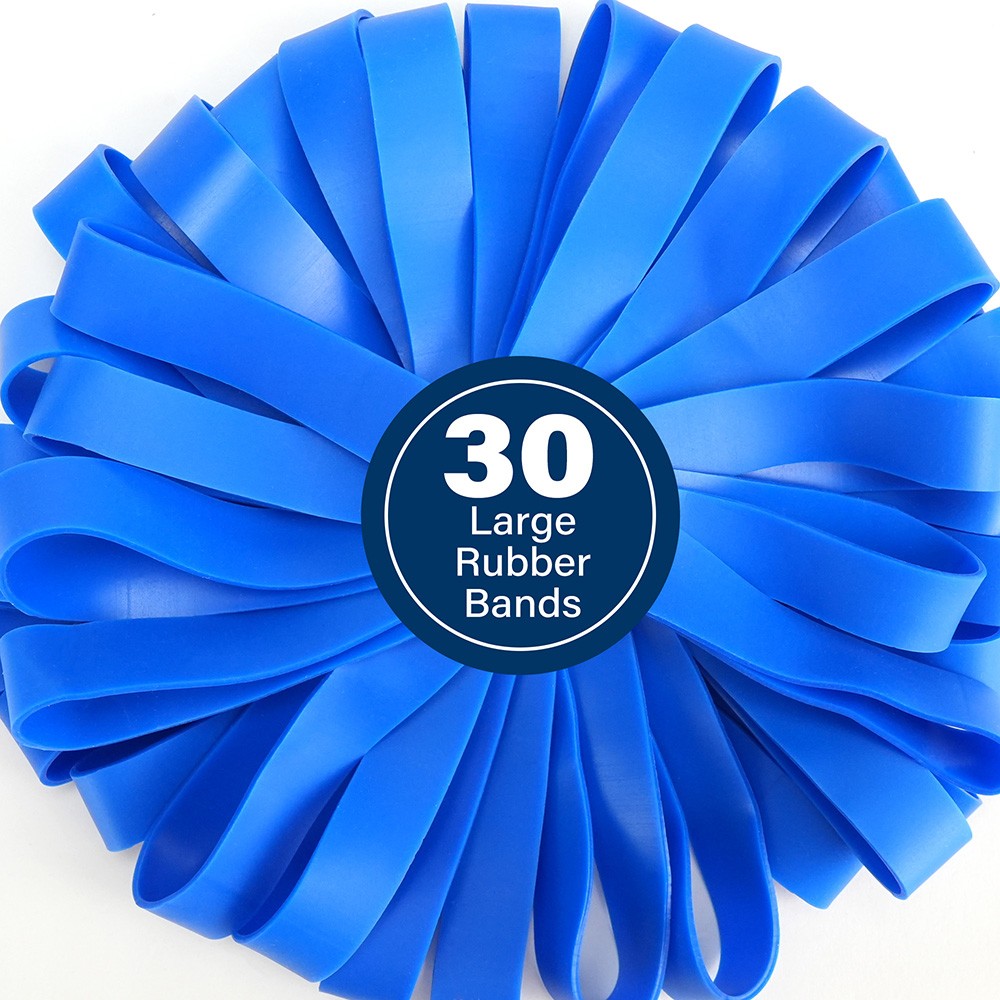 Large Rubber Bands Heavy Duty 30PCS Size #107 Blue Elastic Long Rubber Bands