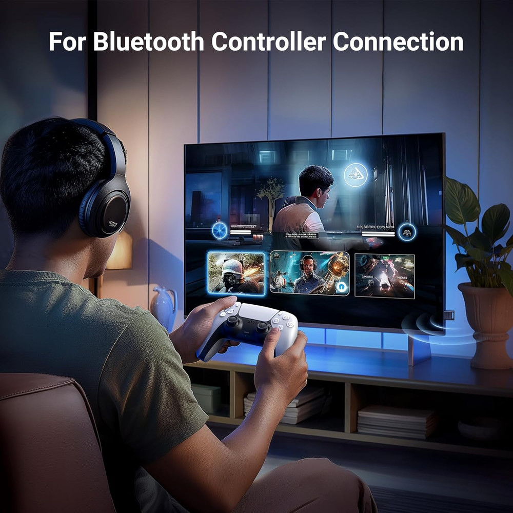 Bluetooth 5.3 USB Adapter for PC Windows 11 10 Plug and Play Bluetooth Receiver