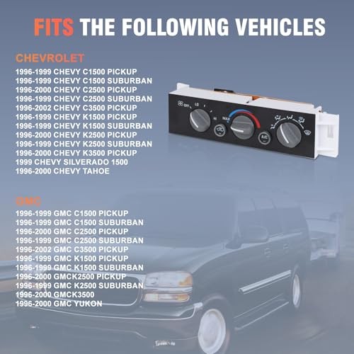 599-007 AC Heater Climate Control Switch Panel Module Without Rear Window