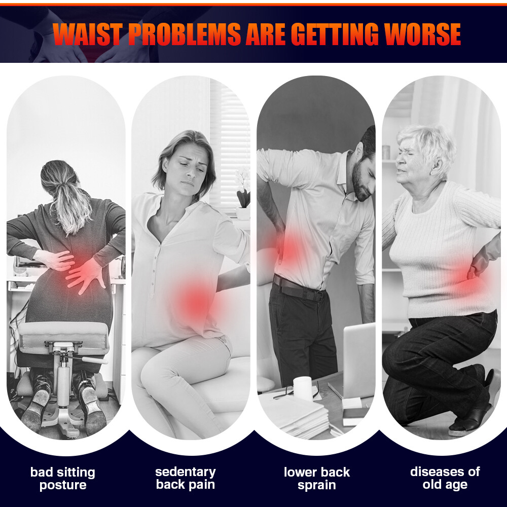 Inflatable Decompression Back Belt with Red Light Heating and Vibration Massager