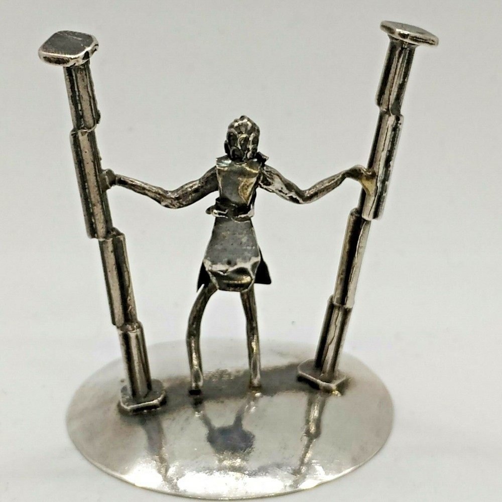 MINIATURE STATUE "SAMSON & PILLARS" HANDMADE SILVER MINIATURE FIGURINE