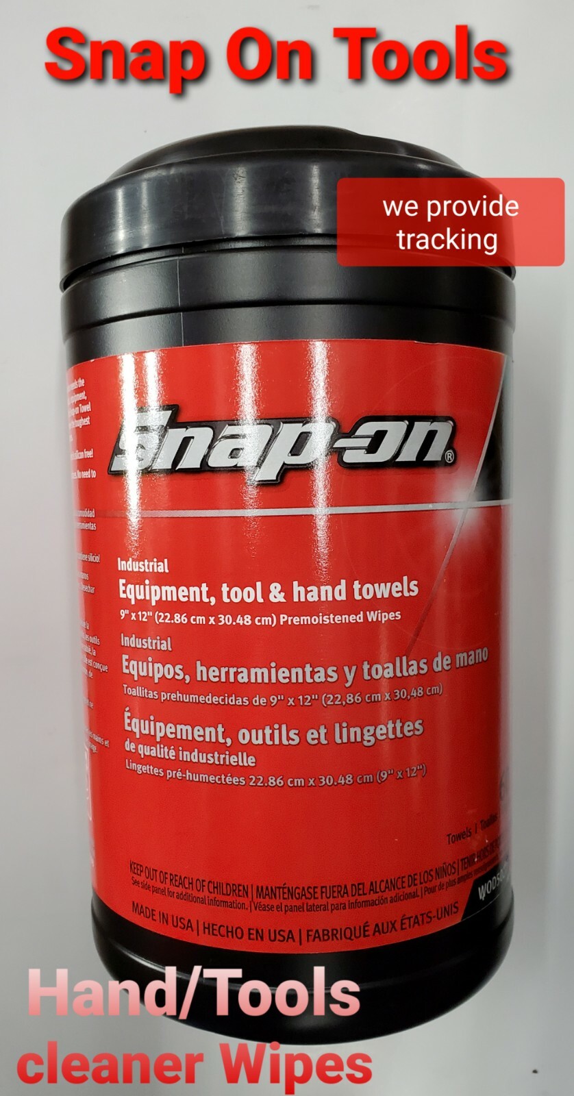 Snap On Tools  Wipes Hand and Tools Cleaner WOD5020 60 Towels 9" X 12" NEW !!!!!